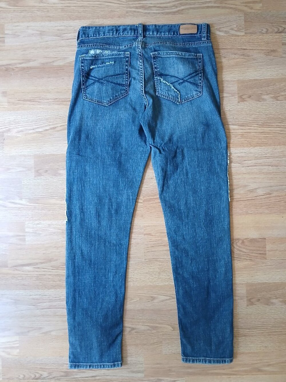Aeropostale Patchwork Boyfriend Jeans Size 0 - Picture 3 of 6